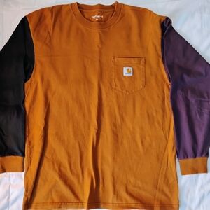 Carhartt Orange and Purple Long Sleeve Shirt